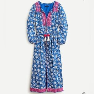 J. Crew Tunic Midi Dress in Night Sky Block Print Size Medium